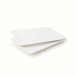 Hermia Juego de Fuentes de Gres Cerámico Blanco (2 Piezas)